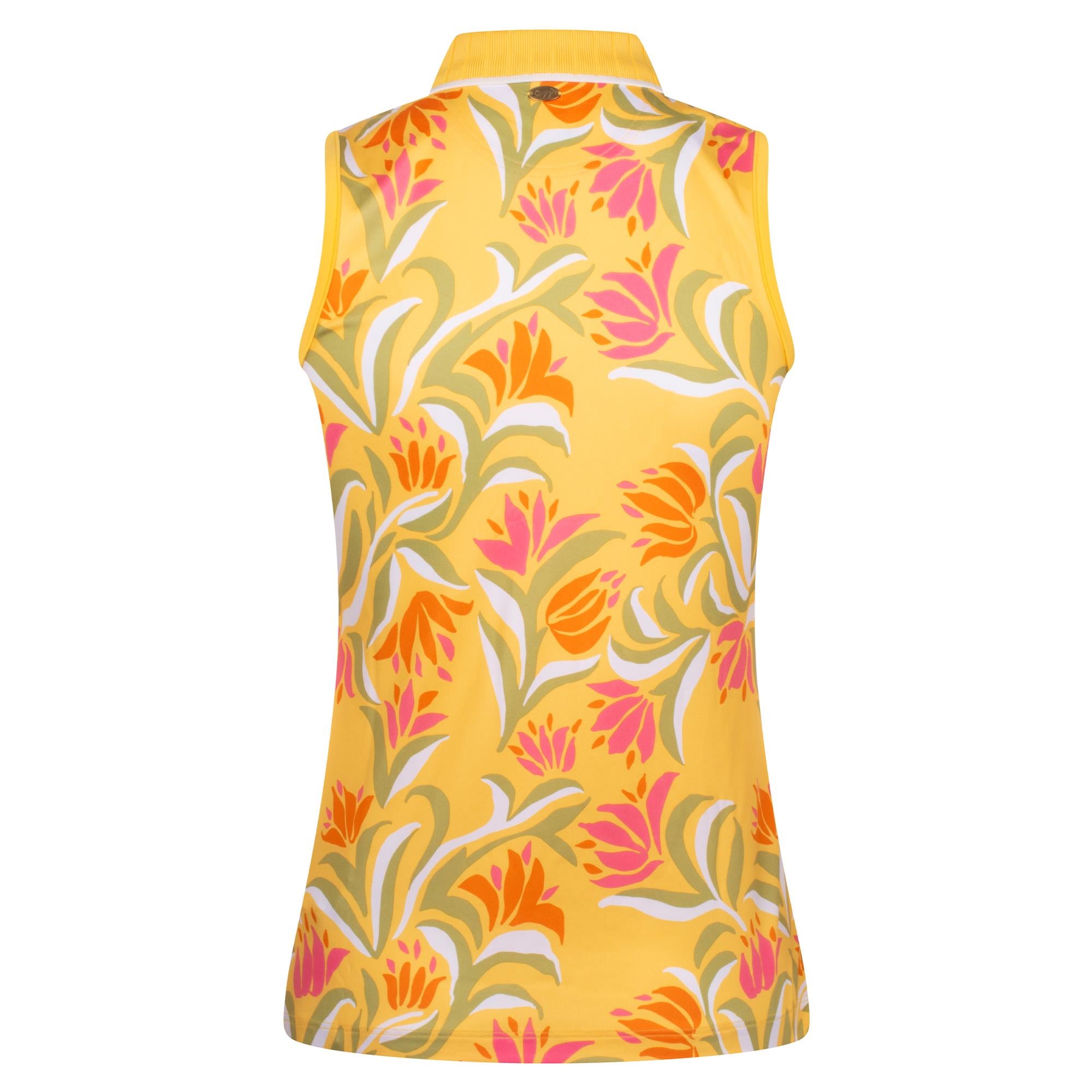 Puma x Dani Dazey Ladies Sleeveless Golf Polo Shirt Sunny Yellow